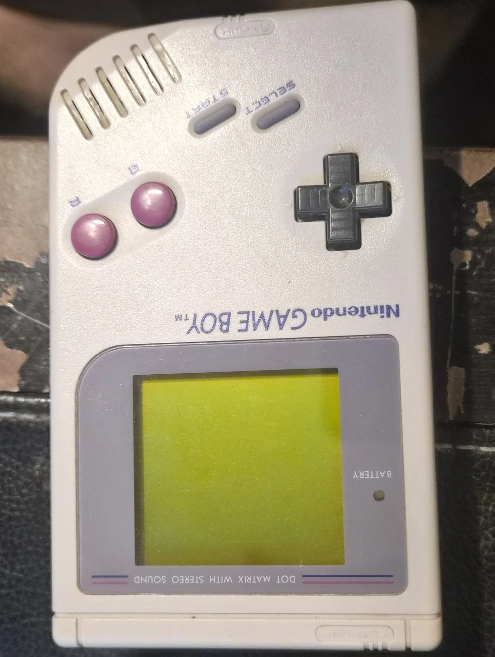 Nintendo Game Boy in Off-White with Purple Buttons